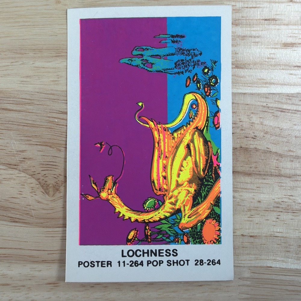 Psychedelic Blacklight Neon Vintage Pop Shot Poster Sticker 4.75x3" LOCHNESS
